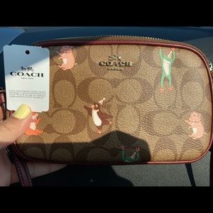 Coach Sig Party Animal Crossbody-Khaki Pink Multi